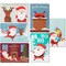 Santa Claus Christmas Greeting Cards with Envelopes (6 Designs, 4 x 6 In, 48 Pack)